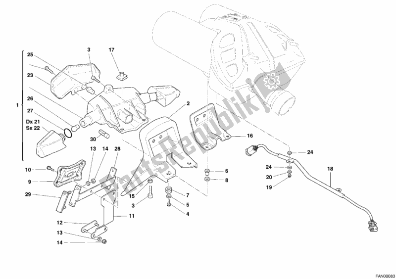 Tutte le parti per il Fanale Posteriore del Ducati Multistrada 1000 USA 2006